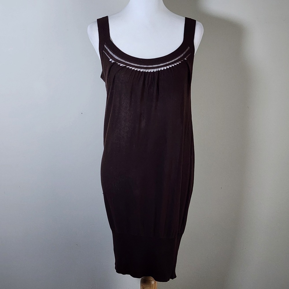 Le Chateau Silk Blend Knit Mini Dress Womens Small Brown Earth Tones Earthy Chic